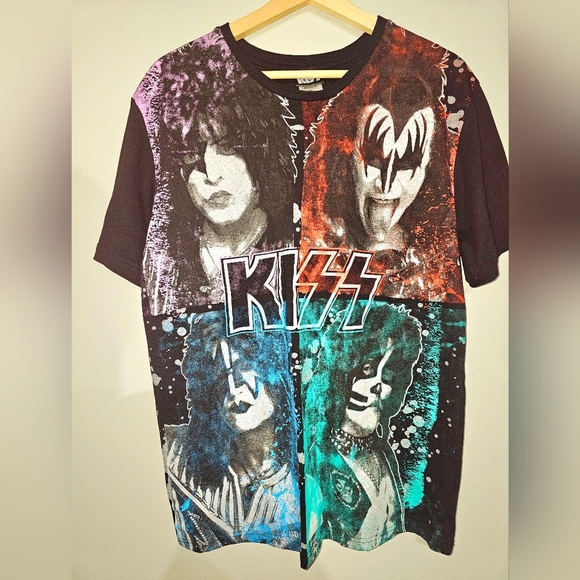 Kiss All Over Print Officially Licensed Mens Size Large Black Shirt 2021 - Picture 2 of 5